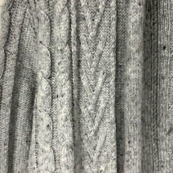 Converse One Star Gray Wool Cable Knit Open Front Cardigan Sweater Thick Winter - Picture 3 of 6